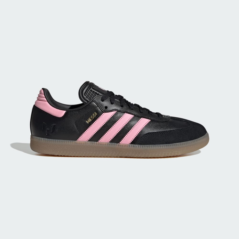 Кроссовки Adidas Samba Messi Indoor Soccer Shoes, цвет Core Black/Gold Metallic/Gum — фото 2
