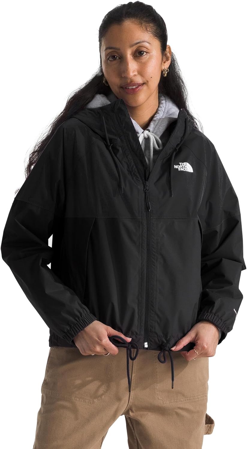 

THE NORTH FACE Женская ветроводозащитная толстовка Antora с капюшоном с регулируемым капюшоном и кулиской по низу, Tnf Black-npf