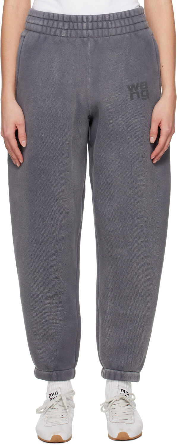 

Серые спортивные штаны с логотипом Puff alexanderwang.t, Washed ashphalt