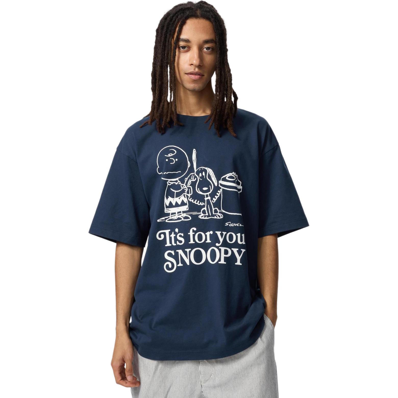 UNIQLO Футболка PEANUTS SS25 мужская navy blue — фото 4