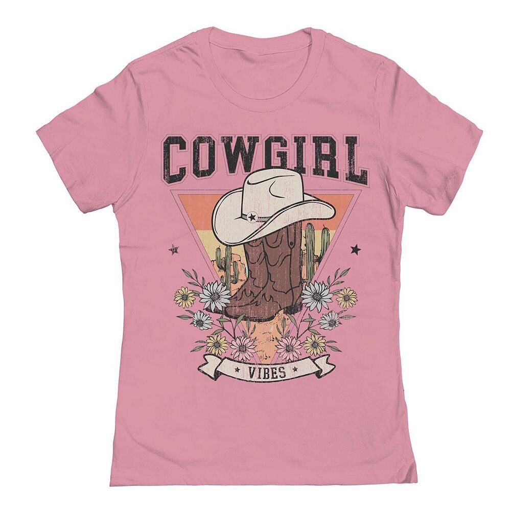 

Футболка Junior's Cowgirl Vibes с рисунком COLAB89 by Threadless, цвет Light Pink