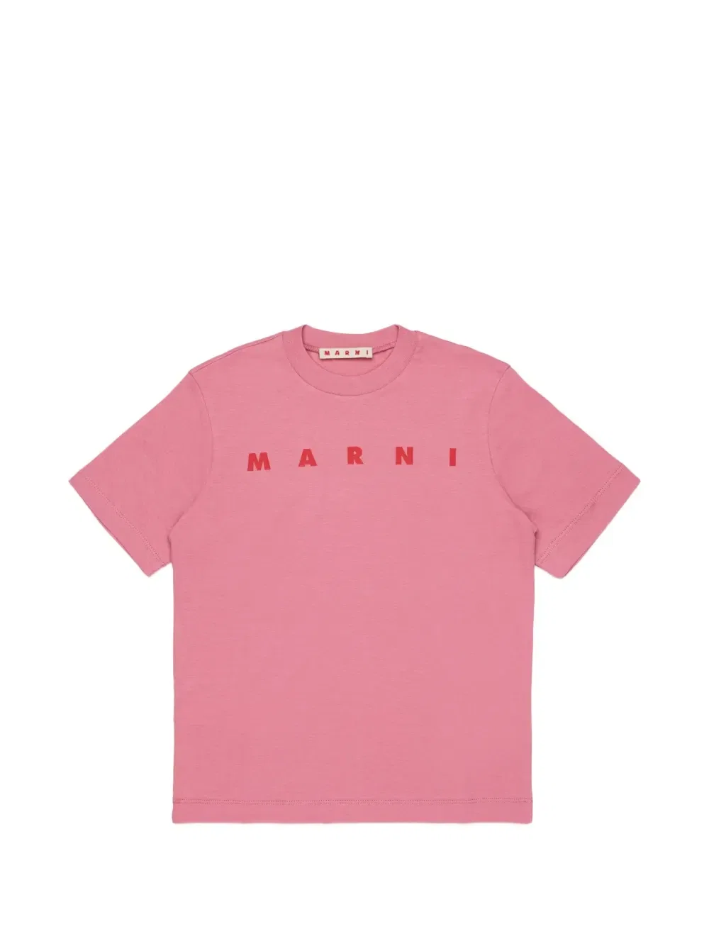Трикотажная футболка с логотипом Marni Kids, розовый