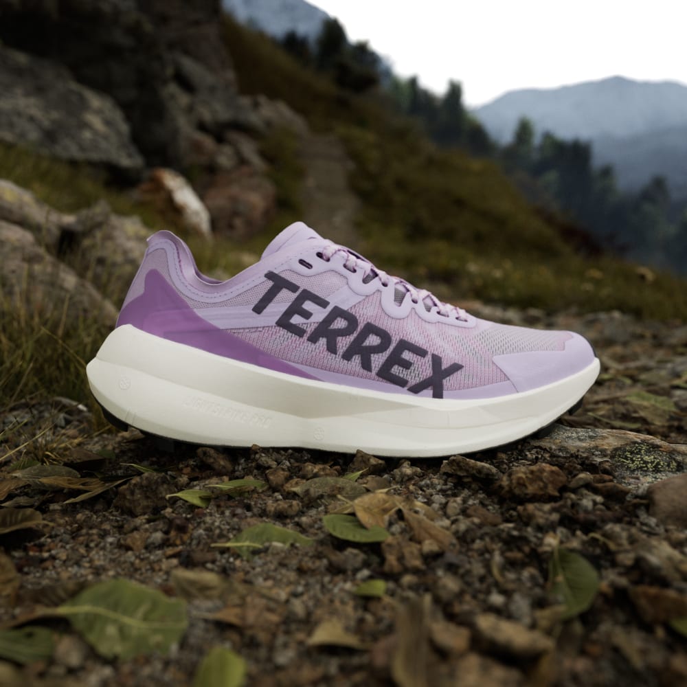 Кроссовки Adidas Terrex Agravic Speed Trail Running Shoes, цвет Powder Plum/Aurora Plum/Lucid Red — фото 2
