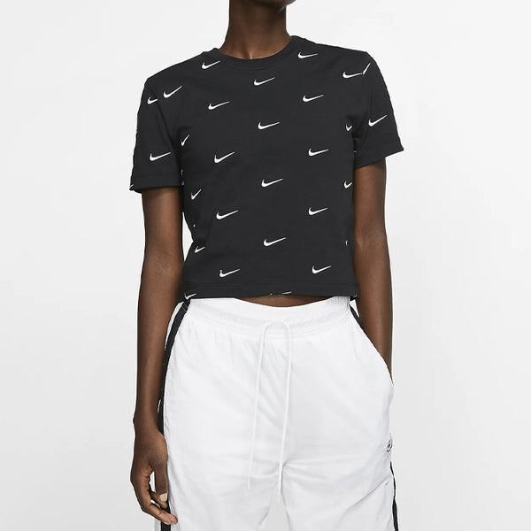 Футболка с вышитым логотипом lab swoosh, короткий рукав Nike, черный — фото 2