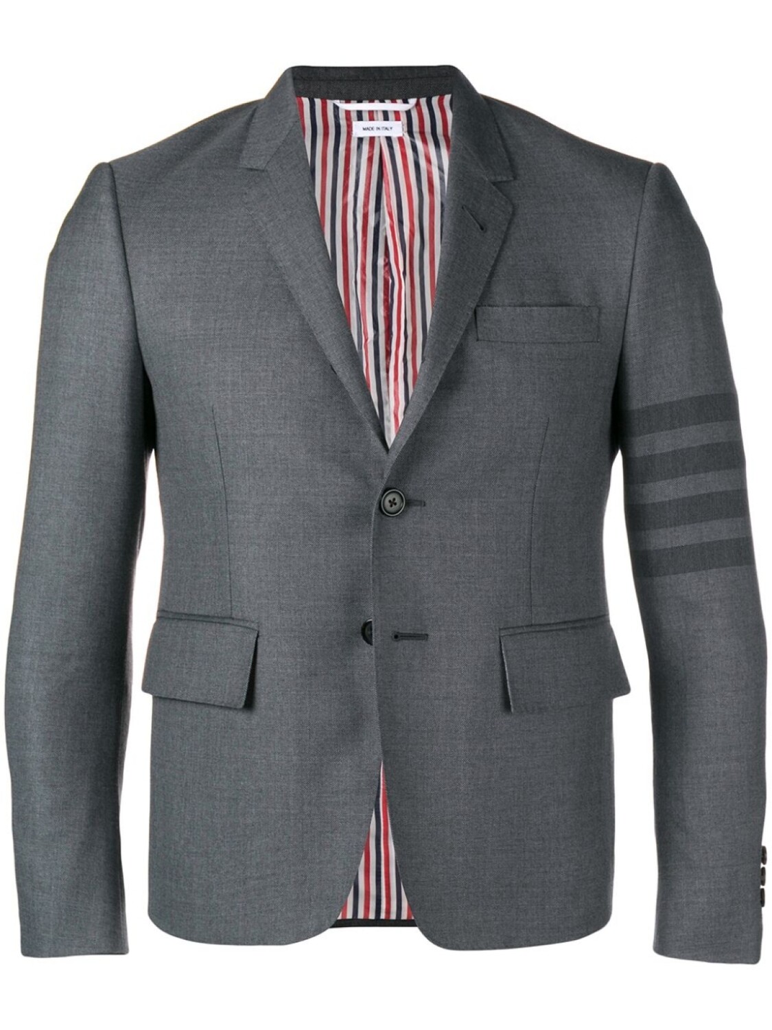 

Thom Browne пиджак с 4 полосками на рукаве, серый