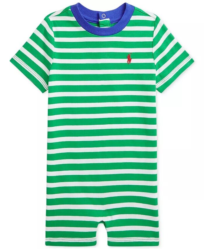 

Комбинезон из хлопка в полоску для мальчиков Polo Ralph Lauren, белый