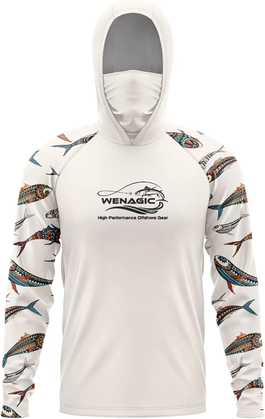 

Футболка с капюшоном для рыбалки UPF 50, с длинным рукавом wenagic