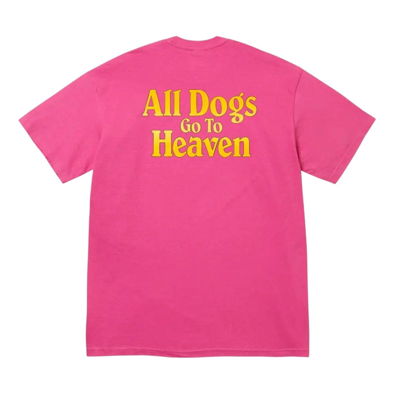 Футболка Supreme All Dogs Go To Heaven, цвет «Фуксия» — фото 2