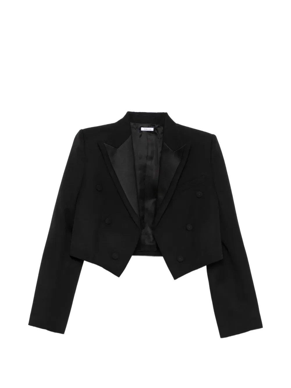 Укороченный жакет с двойными лацканами Alexander Mcqueen, черный