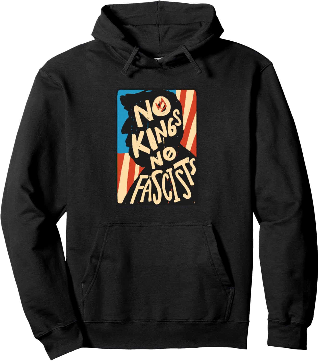 

Толстовка с надписью «Нет королям, боритесь, боритесь с фашизмом» No More Wars, Kings And Fascists, черный