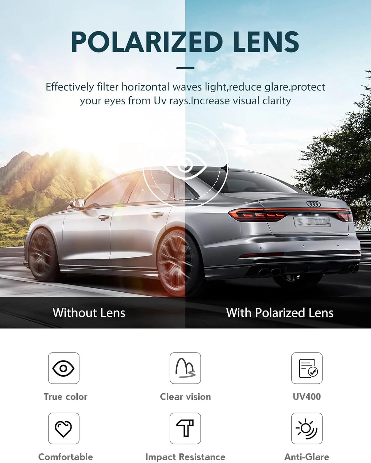 

Солнцезащитные очки Barcur Wood для мужчин и женщин, поляризованные, с защитой от УФ-излучения, оправа из черного ореха/дерева «зебра», в комплекте с футляром, Orange