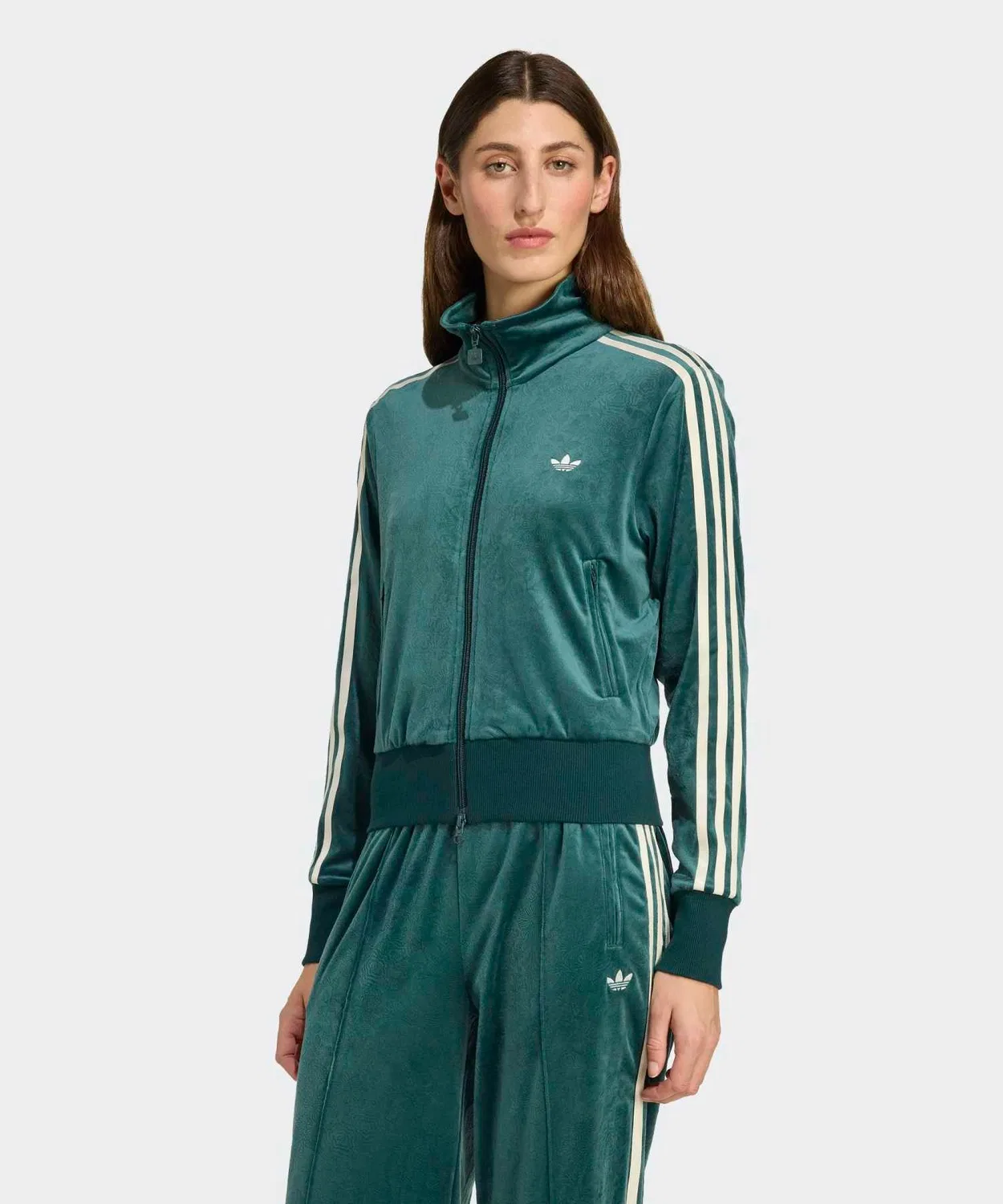 Трек-топ adidas Originals x Liberty London из бархата, зеленый