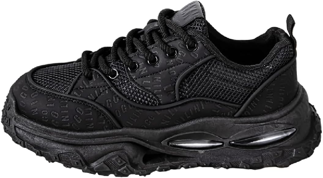 

Кроссовки Lexamen Mens низкие, с нескользящей подошвой, круглый носок, повседневные, массивные, сетчатые, дышащие, разноцветные, на шнуровке, с платформой, для спортзала