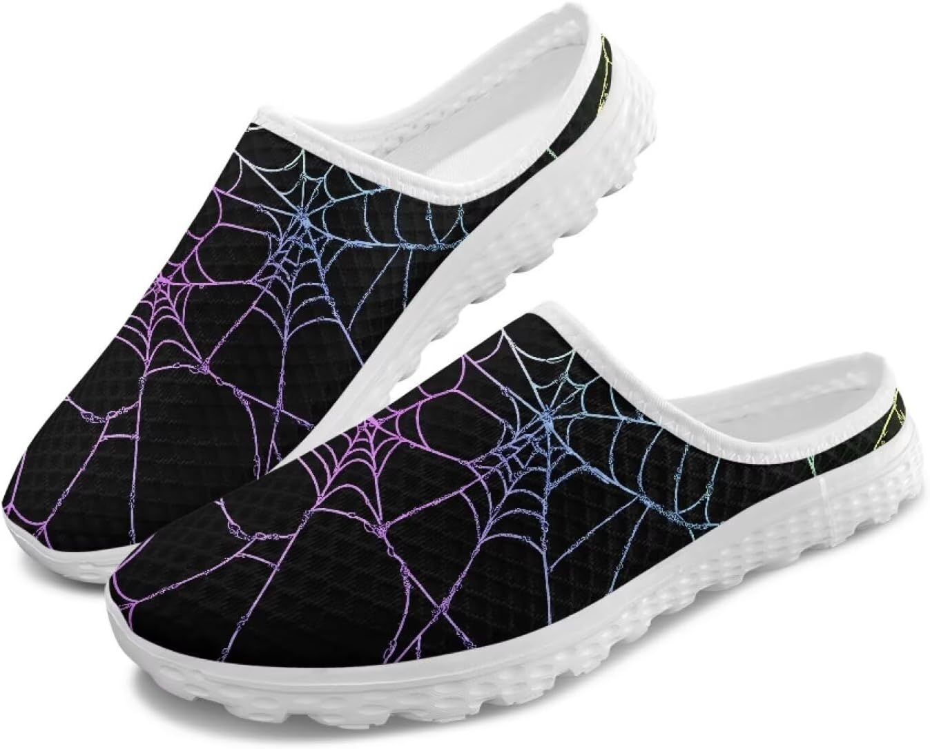 

Мужские модные шлепанцы мюли без задника с легкой сеткой, комфортные, поддерживающие, дышащие, с противоскользящей подошвой, идеальны для повседневной носки Ocwfudsx, Spider Webs