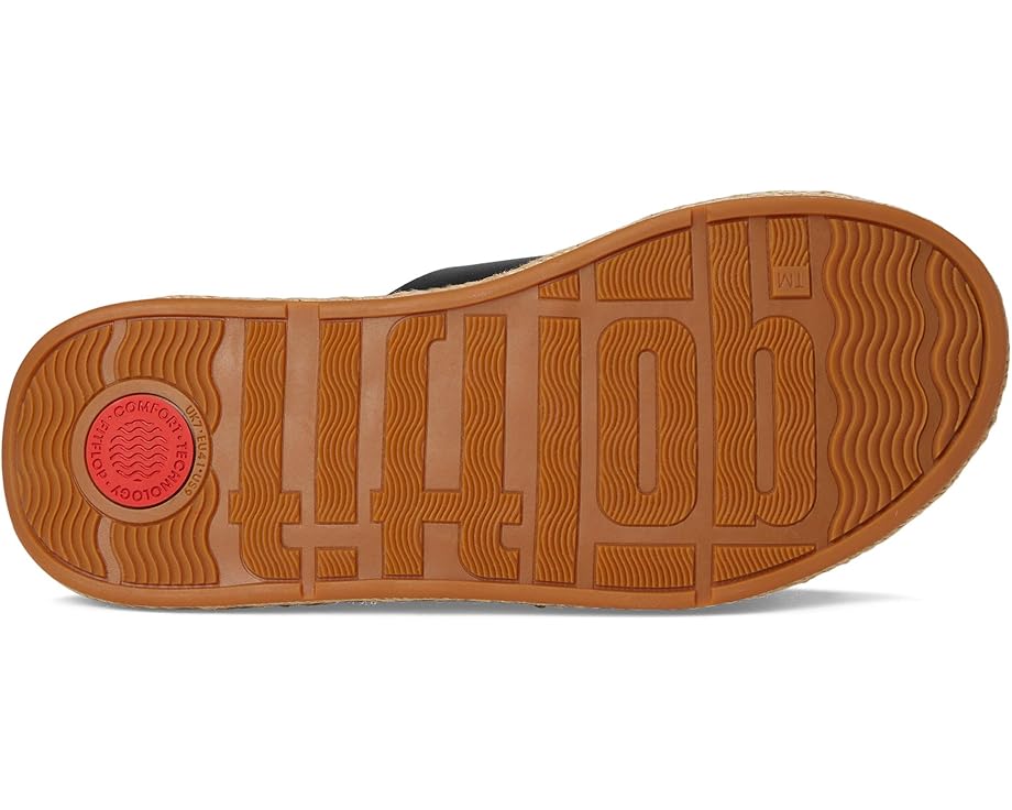 Сандалии FitFlop F-Mode Espadrille Leather Flatform Cross Slides, черный — фото 3
