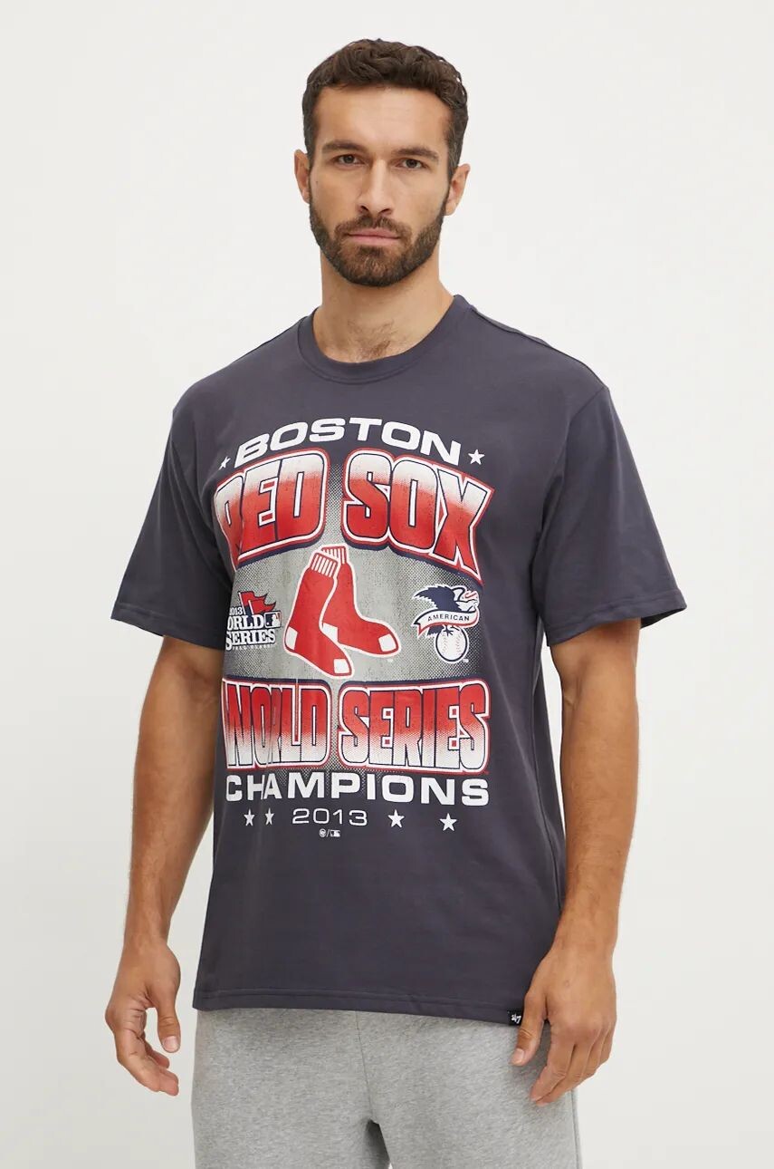 

Хлопковая футболка бренда 47 MLB Boston Red Sox 47 Brand, темно-синий