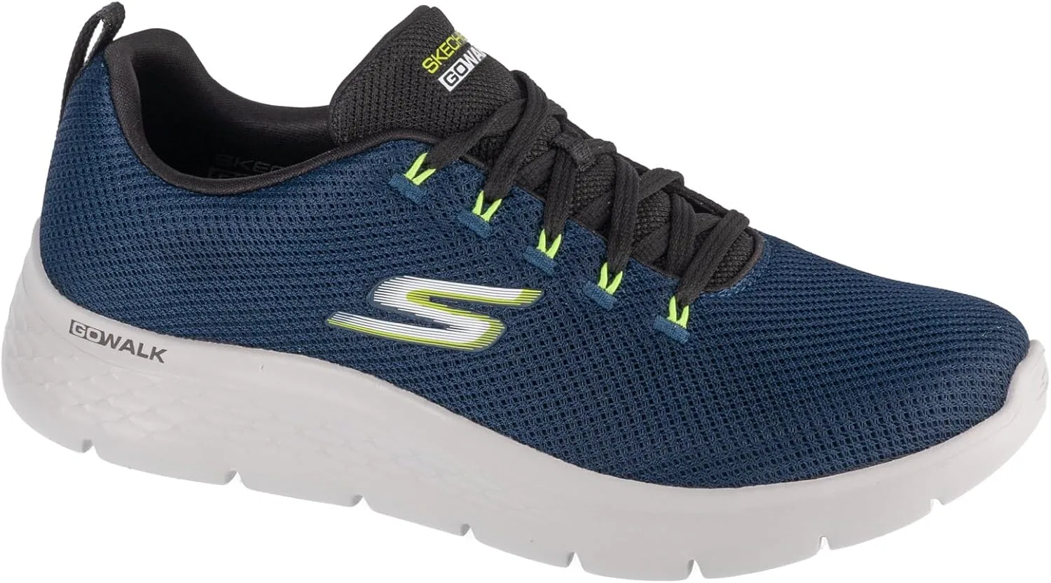 Кроссовки Skechers Go Walk Flex - Quota для мужчин, Navy And Lime Textile — фото 2