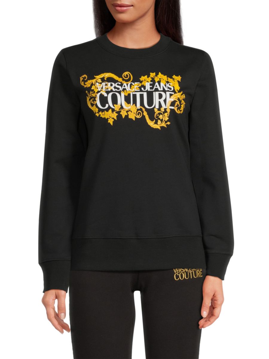 

Толстовка с логотипом в стиле барокко Versace Jeans Couture, цвет Black Gold