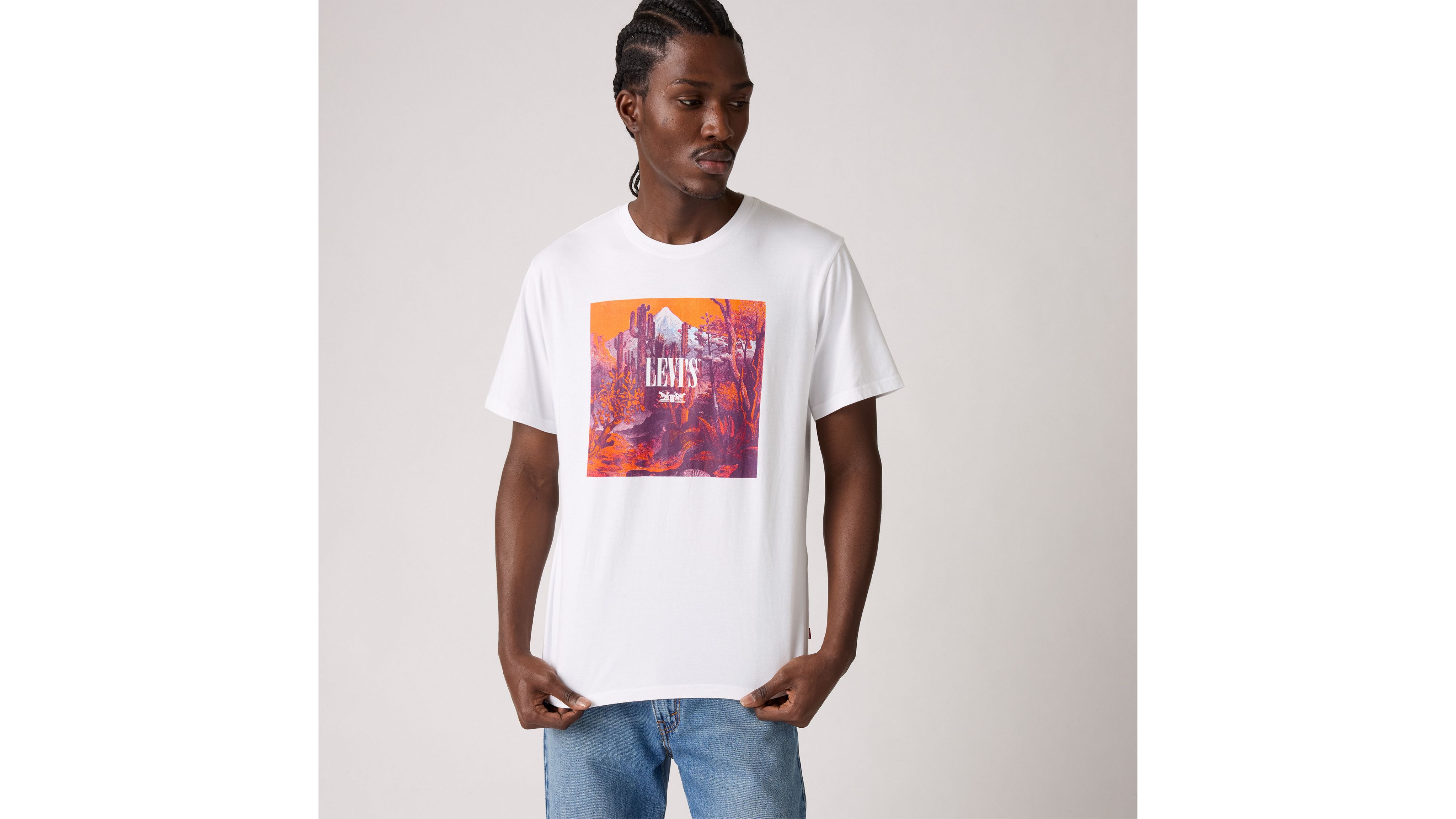 

Футболка свободного кроя с короткими рукавами и принтом Levi's, White