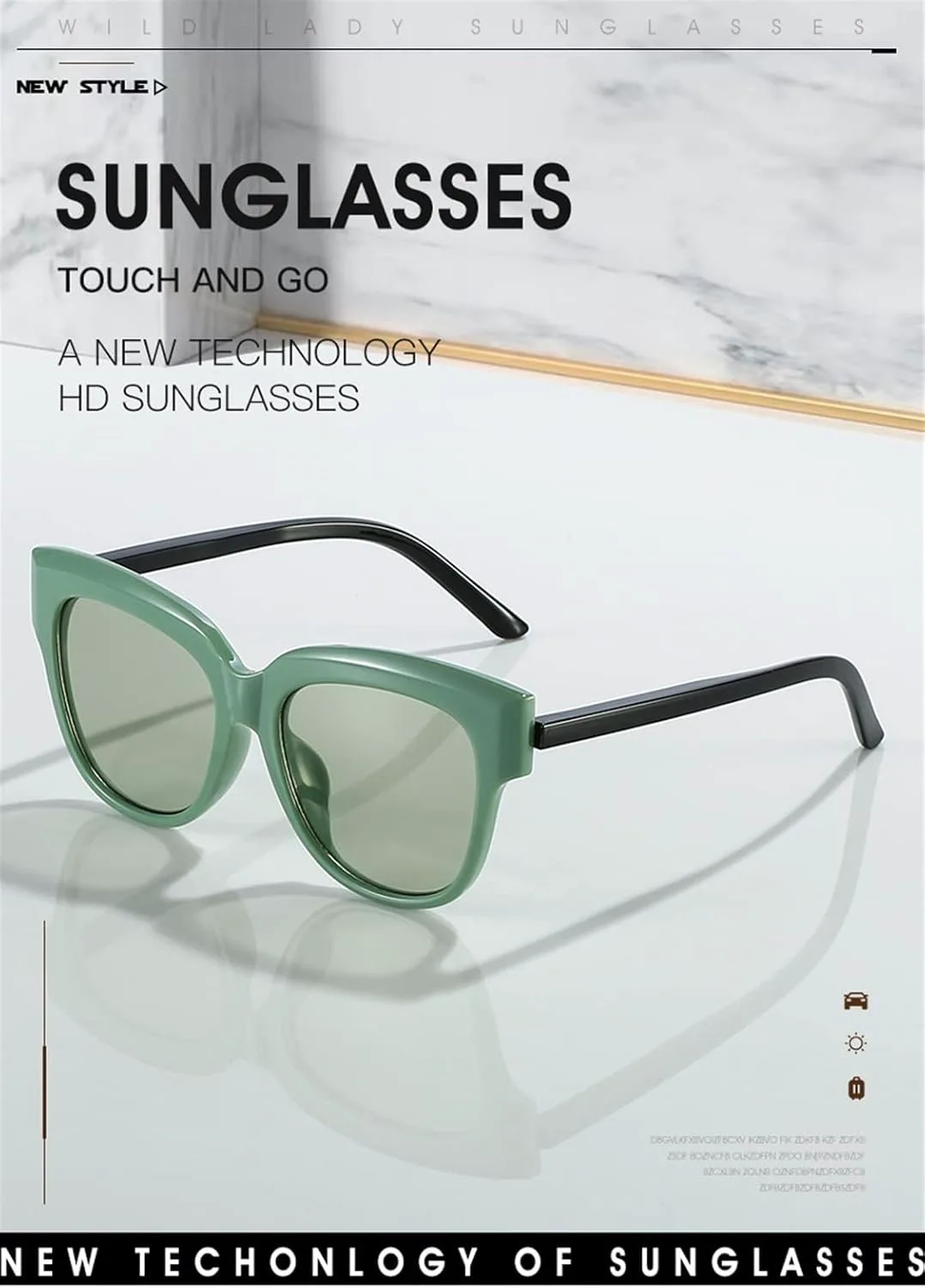 

Солнцезащитные очки в стиле «кошачий глаз» в ретро-стиле для мужчин и женщин, для использования на открытом воздухе и на пляже (цвет: F, размер: средний) MTZJH, C