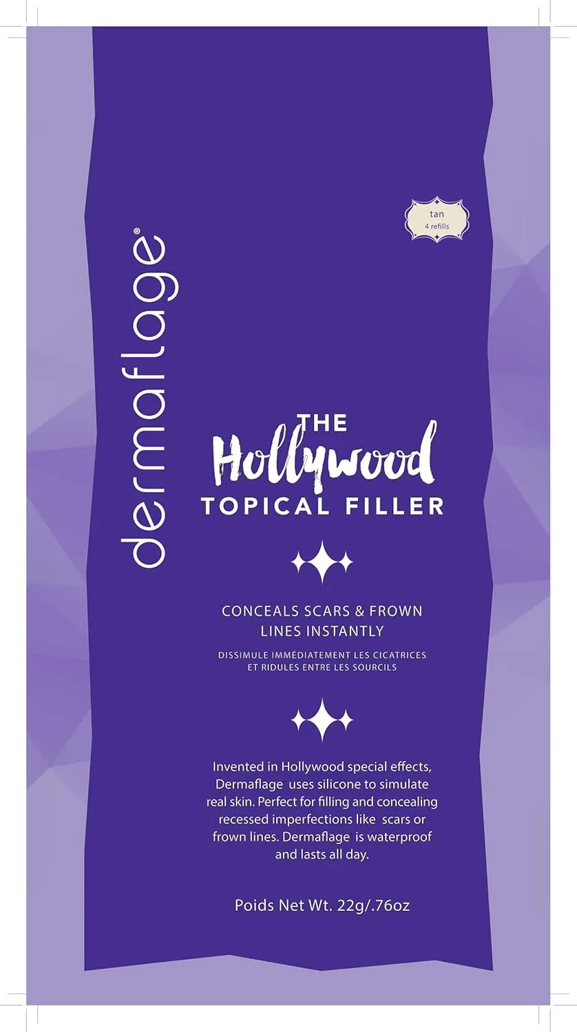 Набор Dermaflage Topical Scar Filler из 4 сменных аппликаторов (Tan) - силиконовый гель Hollywood для впалых шрамов, морщин, пигментации и глубоких ямок (30 применений), Tan — фото 2
