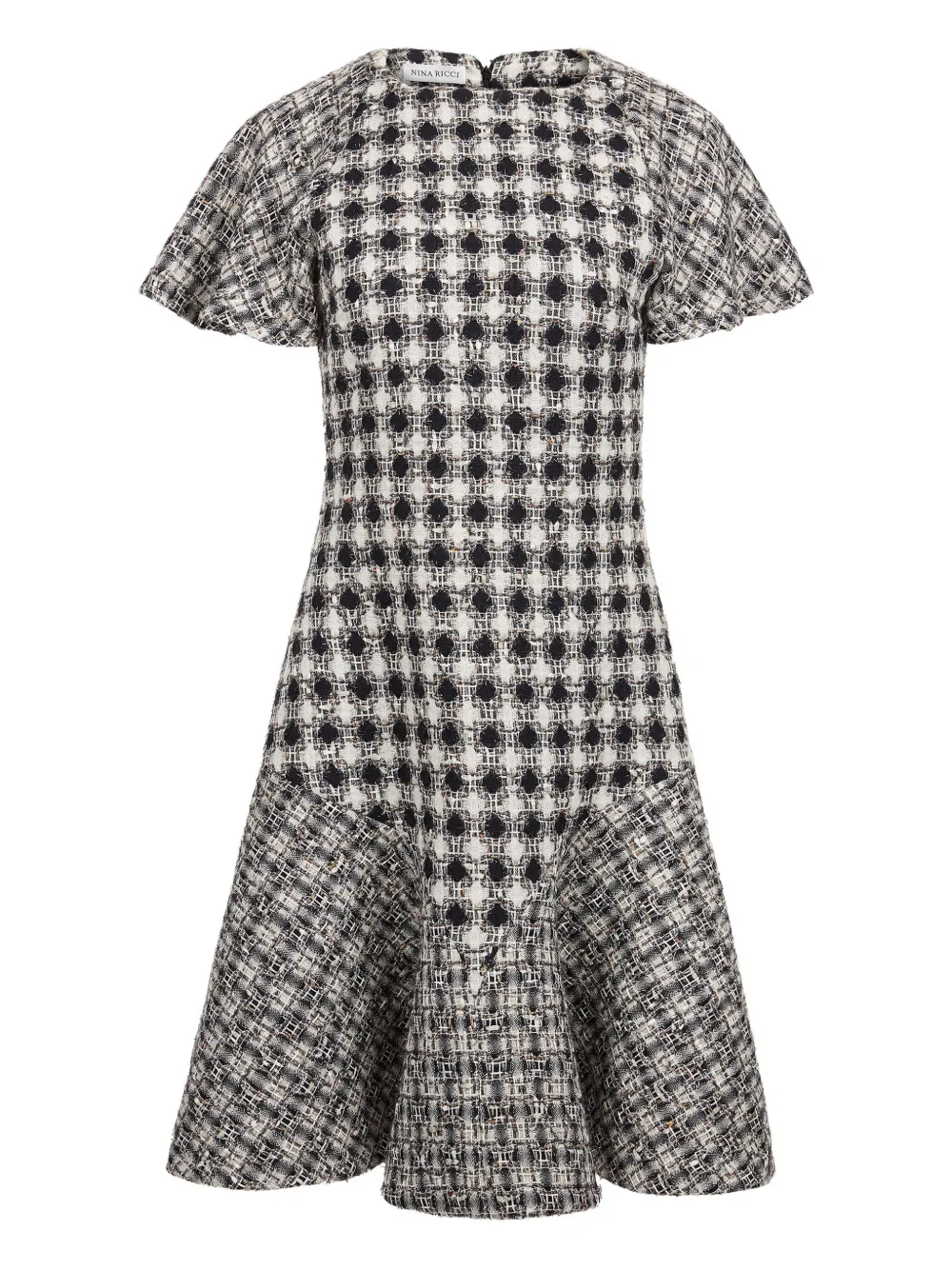 

Твидовое платье мини с расклешенным подолом Nina Ricci, черный