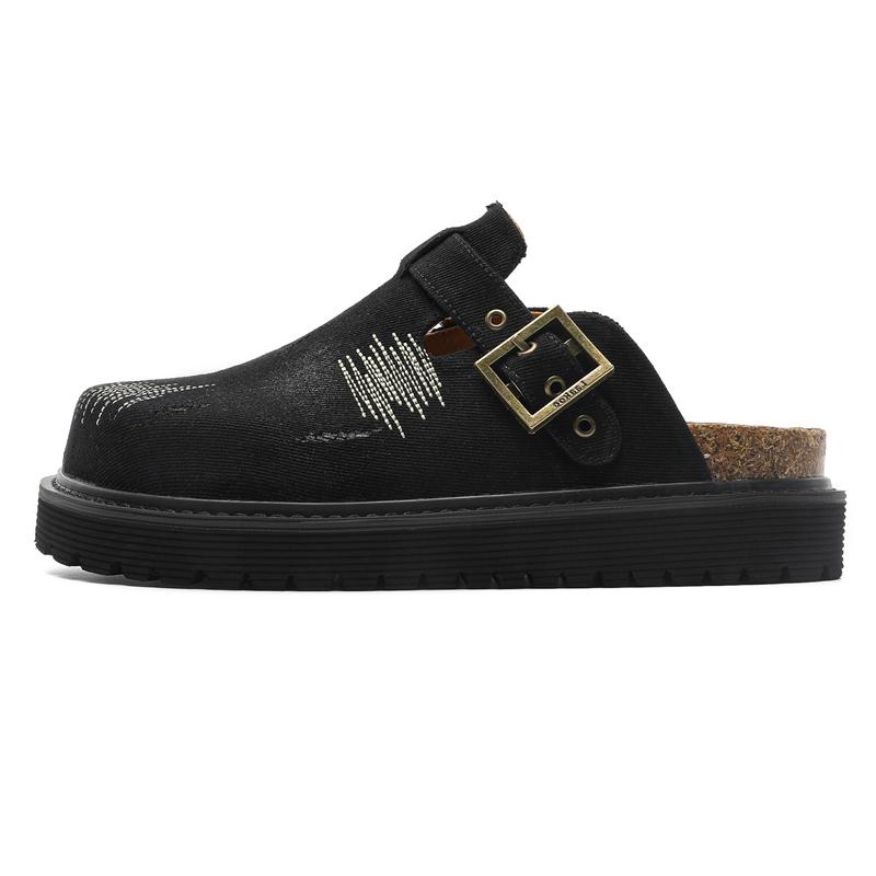 

PAVEA Резиновые подошвы устойчивые к истиранию закрытые тапочки унисекс черные, цвет Black