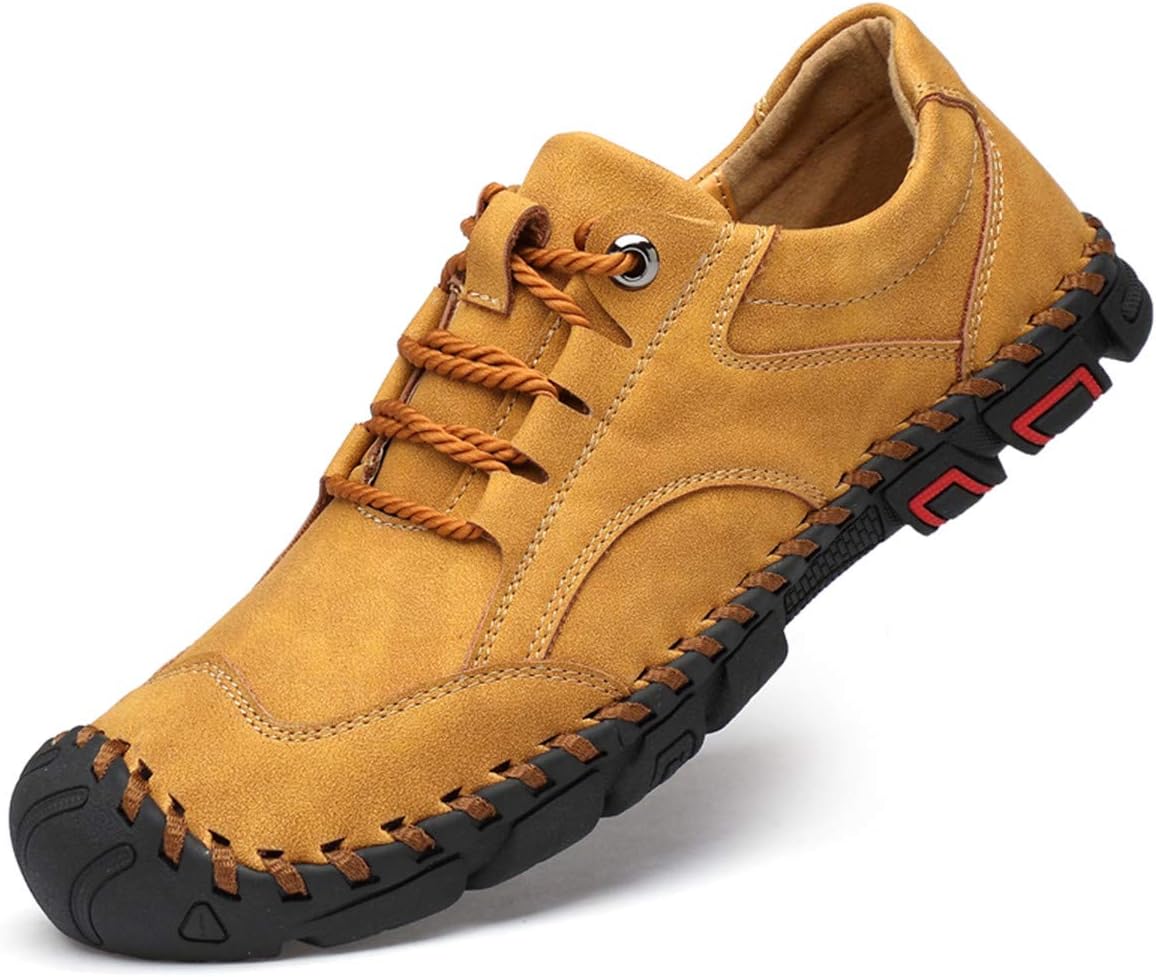 

Мужские повседневные кожаные мокасины ChicWind с шнуровкой, комфортные мягкие мокасины для вождения, желтый
