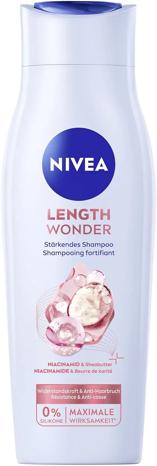 Укрепляющий шампунь NIVEA Length Wonder с ниацинамидом и маслом ши, 250 мл Nivea, White