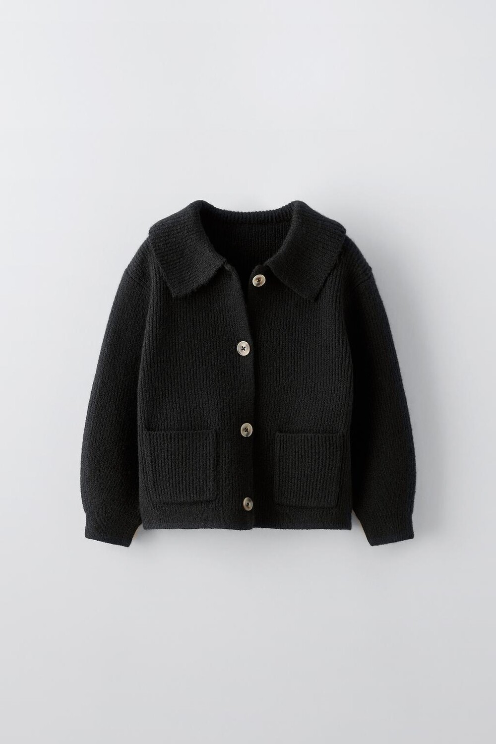 

Вязаный кардиган с карманами ZARA, черный