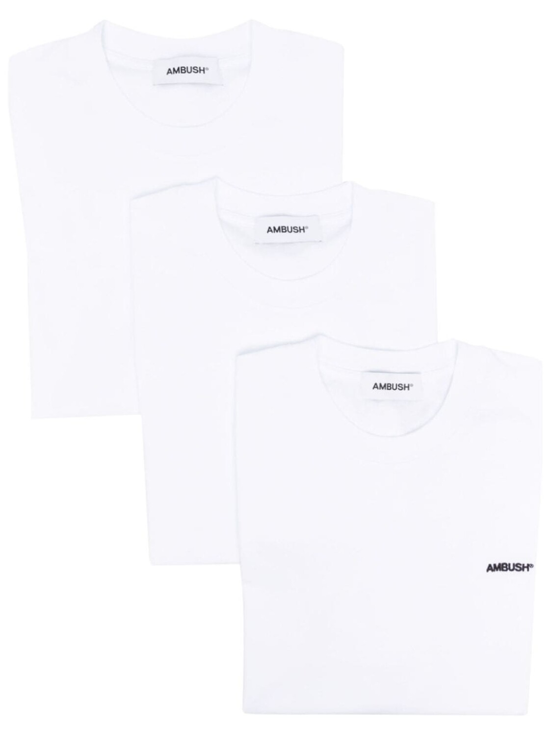 

AMBUSH logo-embroidered crew-neck T-shirt, белый