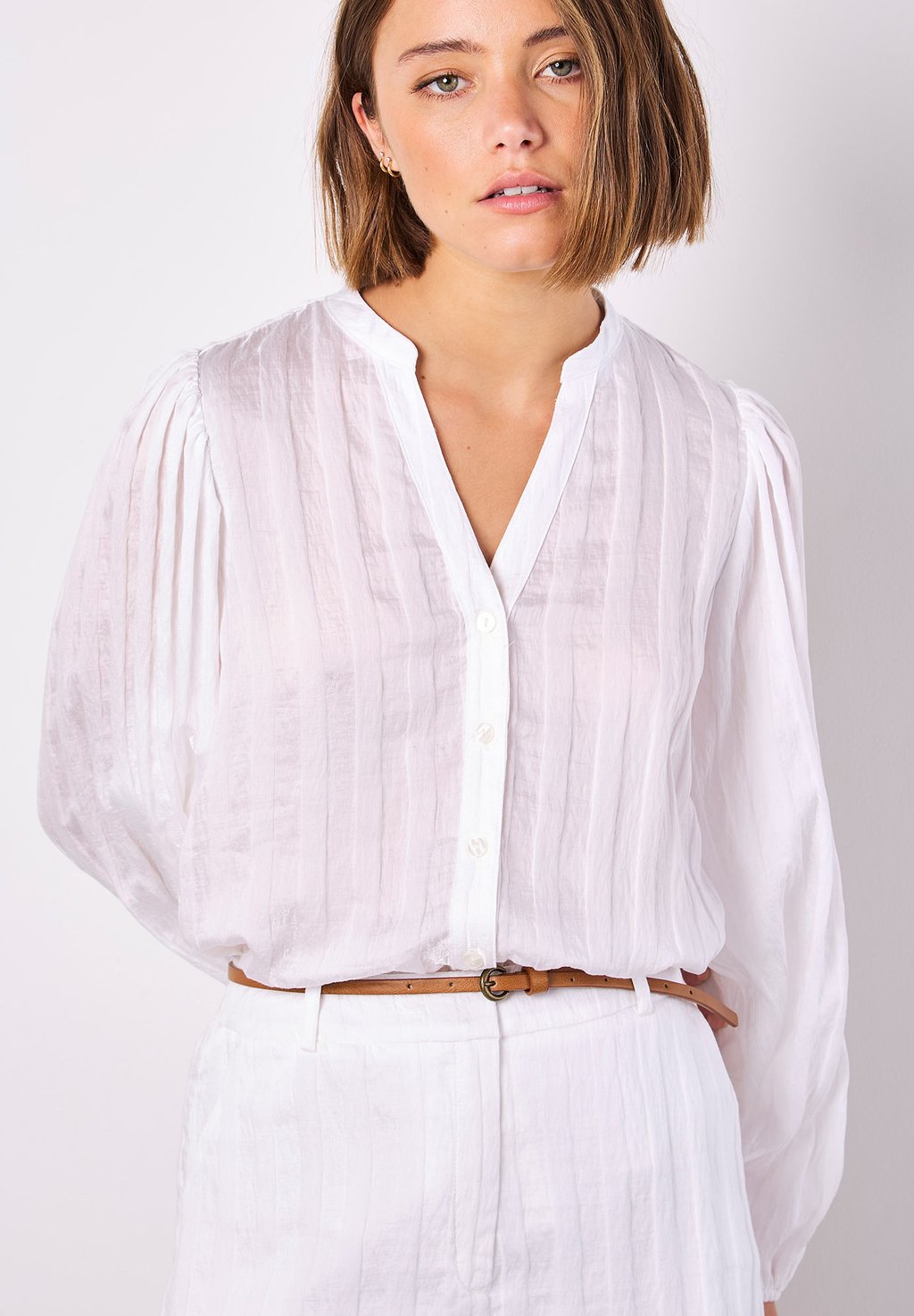 

Блузка на пуговицах GRANDAD COLLAR Apricot, белый