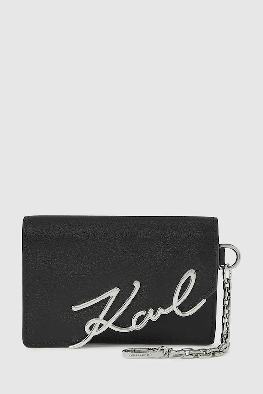 

Кожаный кошелек K/SIGNATURE Karl Lagerfeld, черный