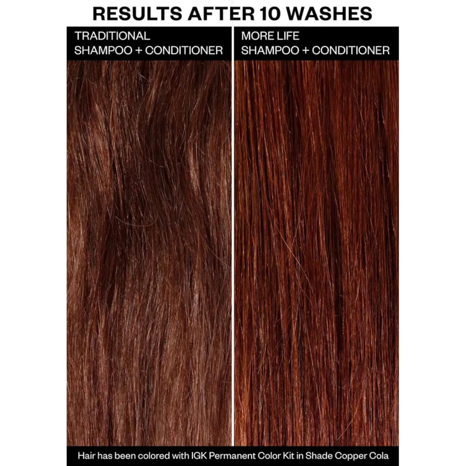 IGK MORE LIFE Color Extending Gloss Shampoo для сохранения цвета и блеска волос, 1000 мл, This color extending gloss shampoo helps bring back shine to color-treated hair that looks faded — фото 3