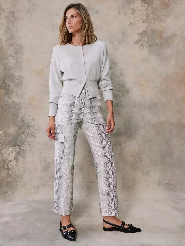 

Джинсы Mint Velvet Snake Print High Rise, цвет natural/multi