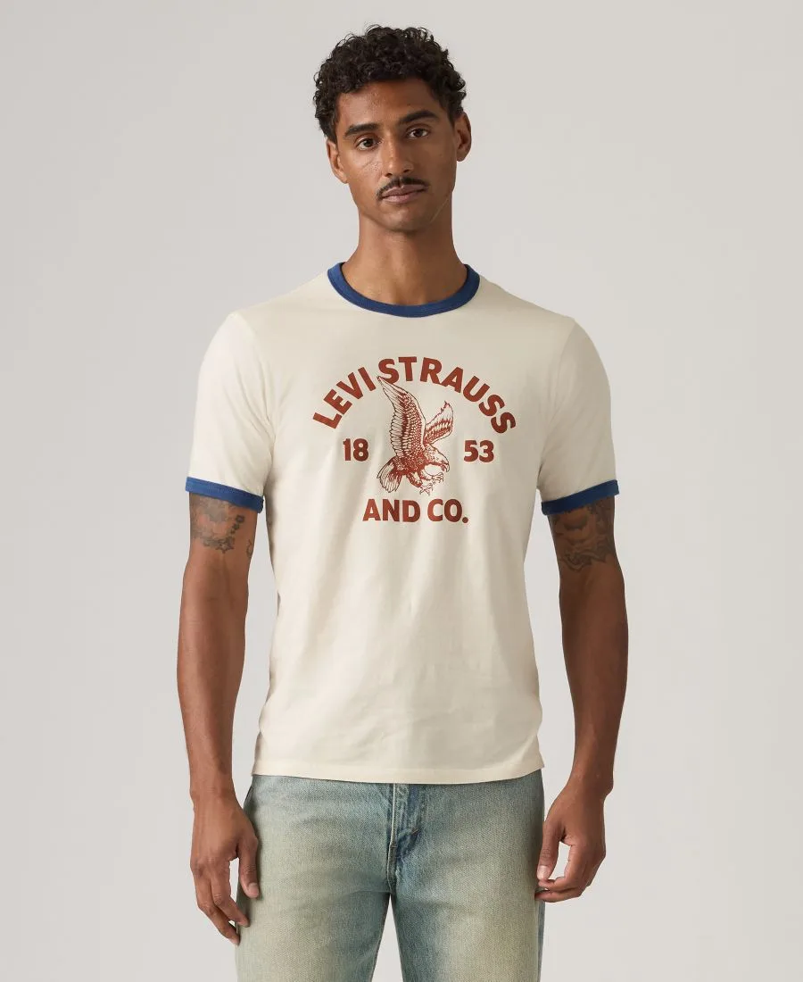 Мужская футболка Graphic Standard Ringer Tee Levi's, Egret