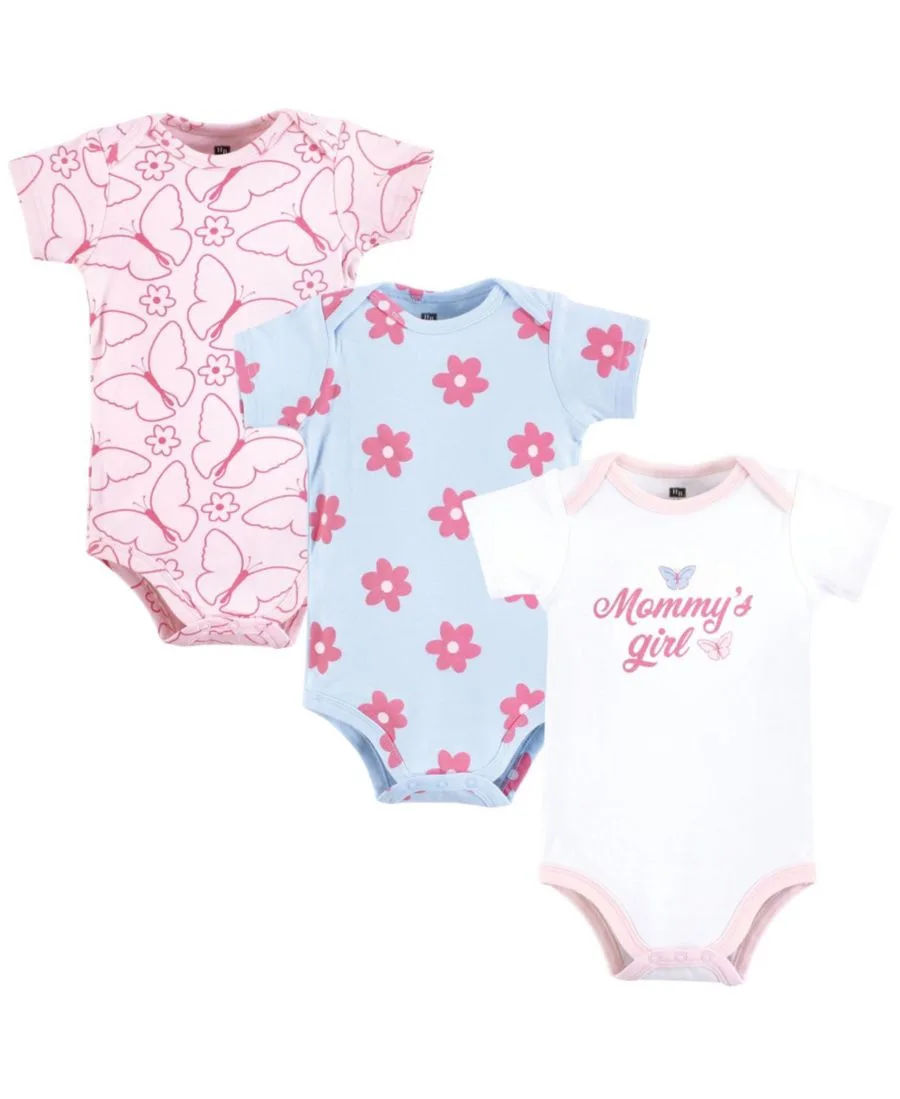 Комплект из 3 мягких хлопковых боди на каждый день Hudson Baby, Mommys Girl Butterfly