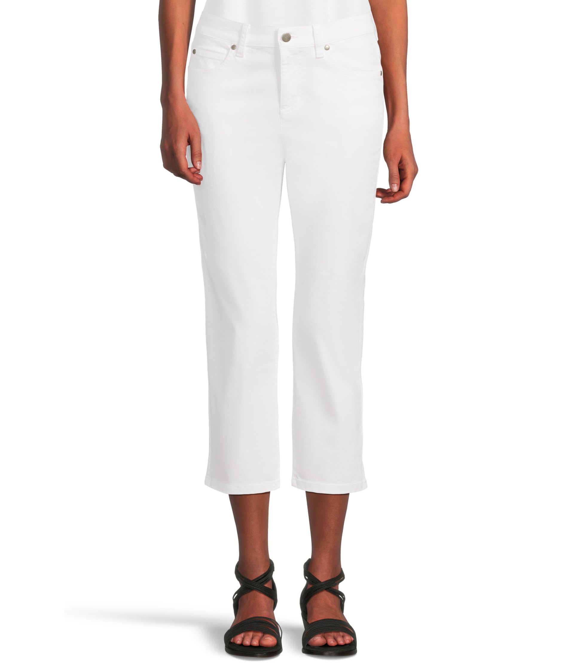 

Джинсы Eileen Fisher Petite Straight Cropped Jeans, белый