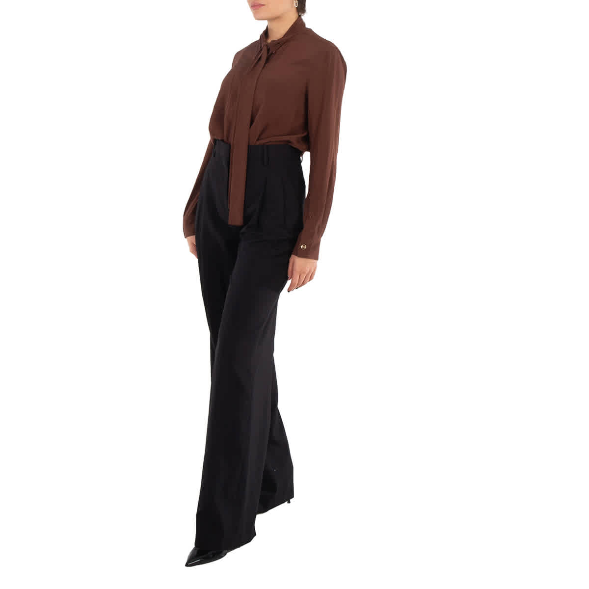 

Брюки Burberry Long Wide-Leg, черный