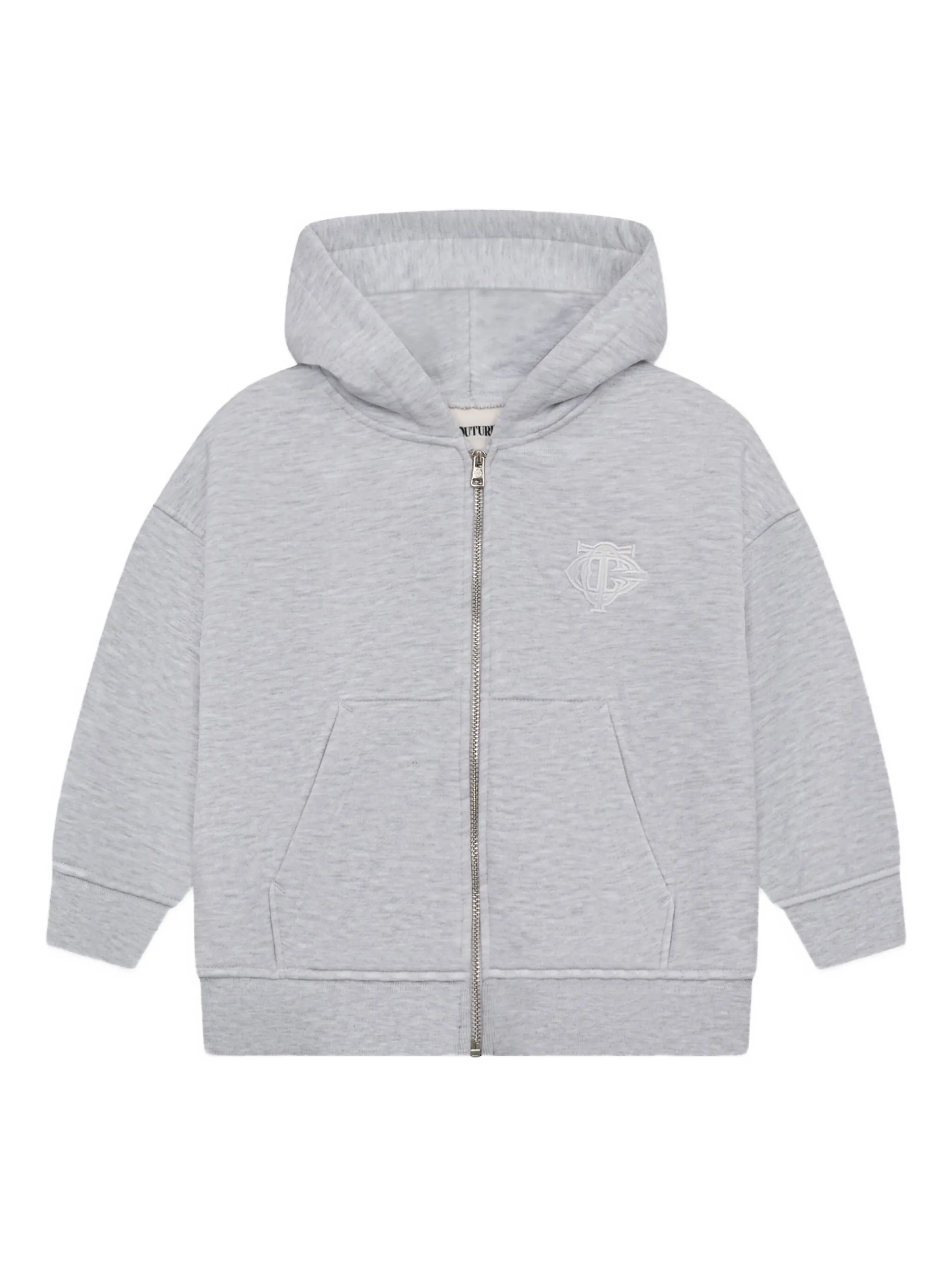 Худи на молнии с вышитым логотипом The Couture Club Kids, серый