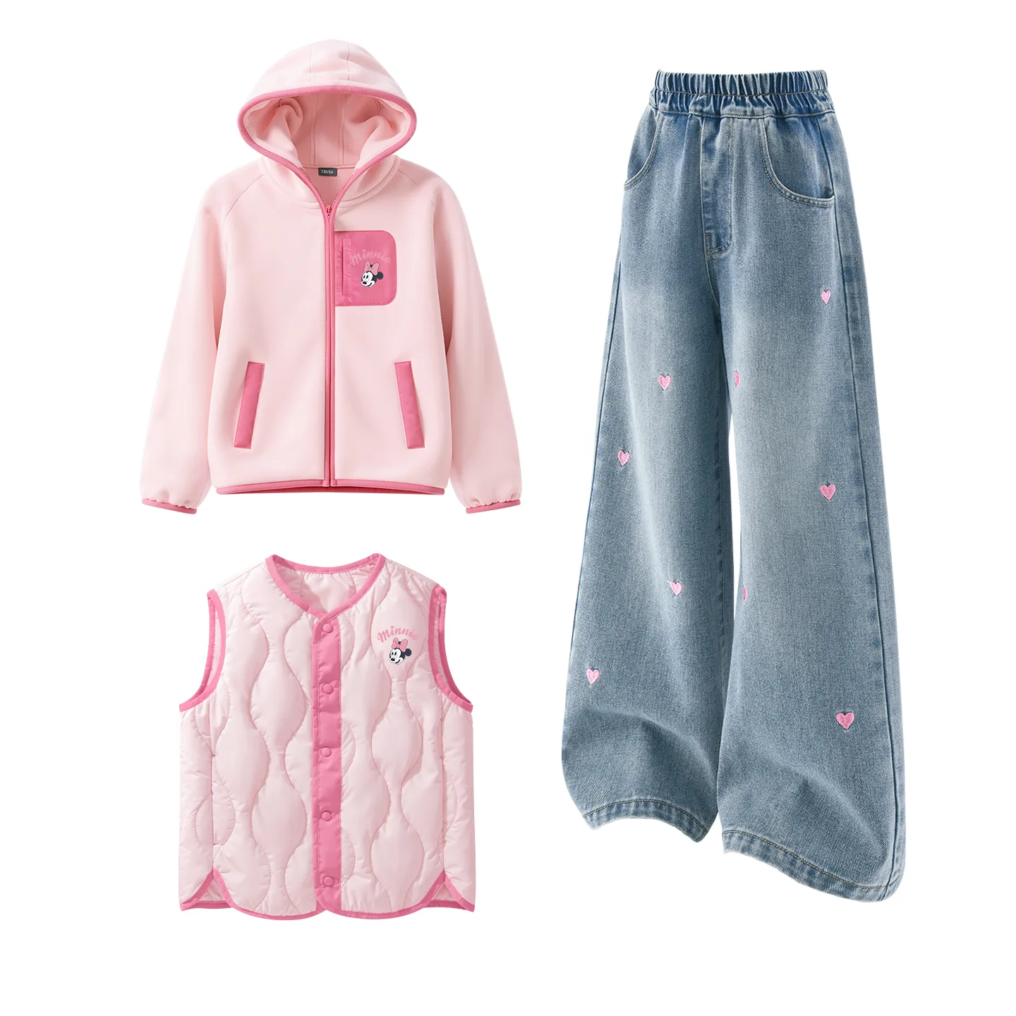 Детский спортивный комплект из 3 предметов Disney, [Thickened and Fleece-Lined]Silicone Eye-Lift K Purple+Solid Color Denim Light Blue+Silicone Eye-Lift K Black — фото 3