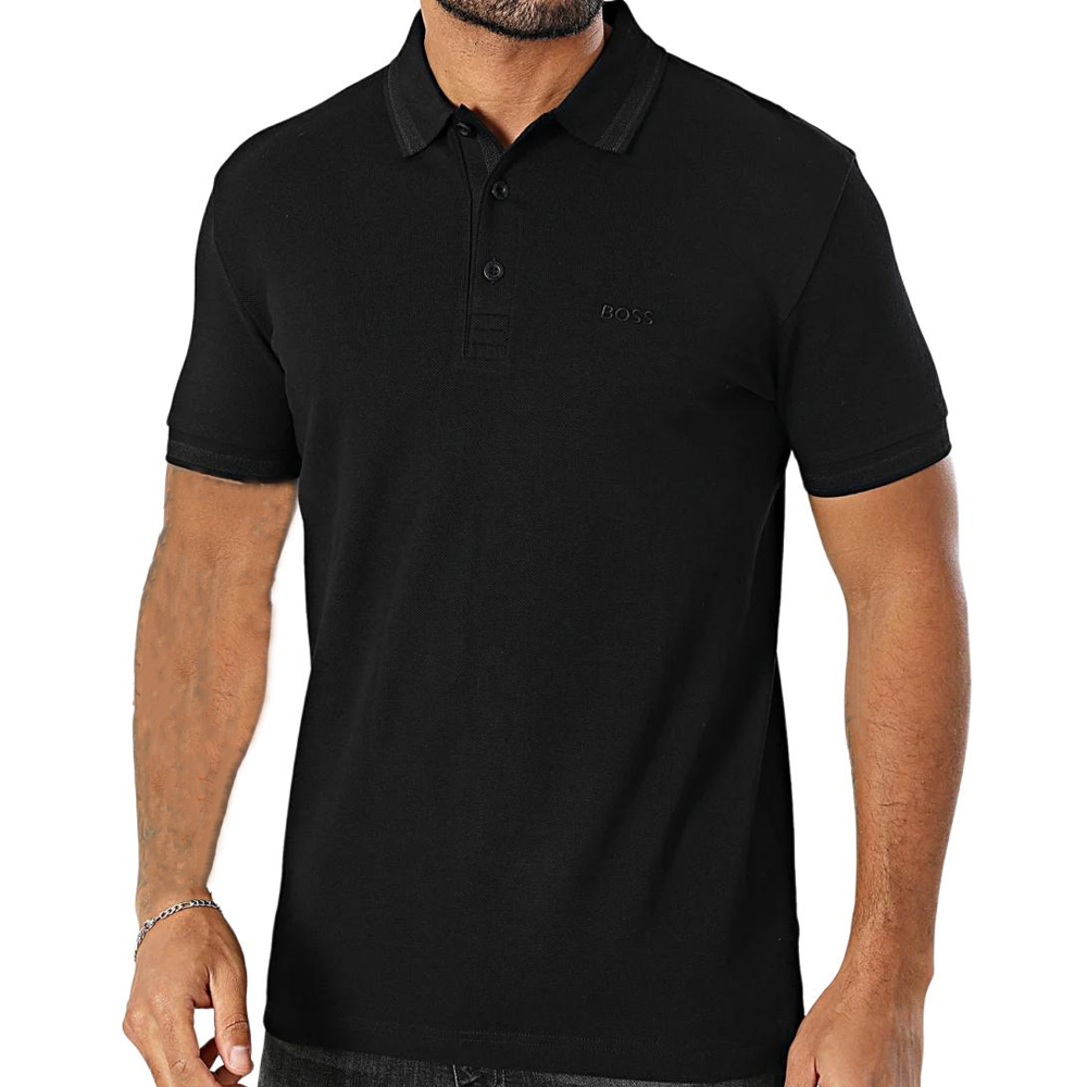 

Босс логотип вышитая короткий рукав поло HUGO BOSS, черный