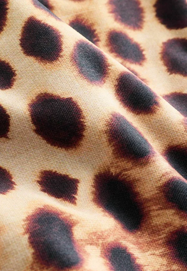 Купальник с высокой талией и завышенными бедрами Next, Brown Leopard Print — фото 4