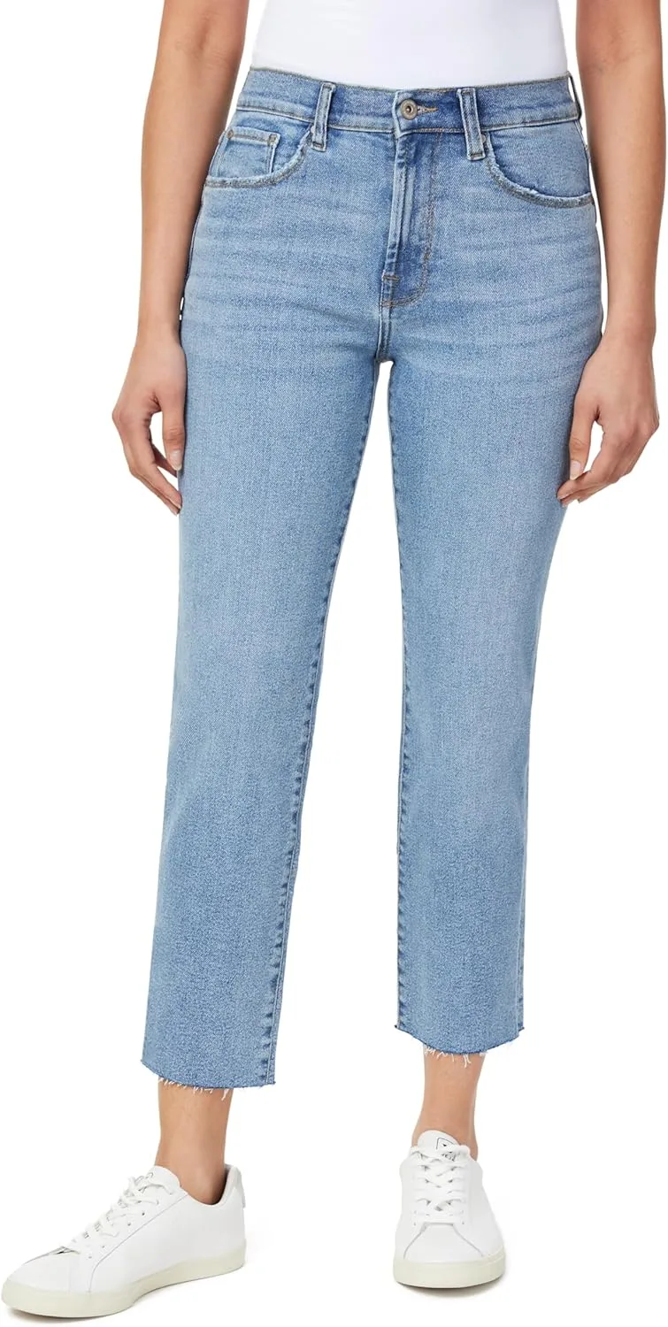 

Джинсы kensie The Allie Vintage Luxe, высокие, прямые, с рваным краем, длина по внутреннему шву 27 дюймов