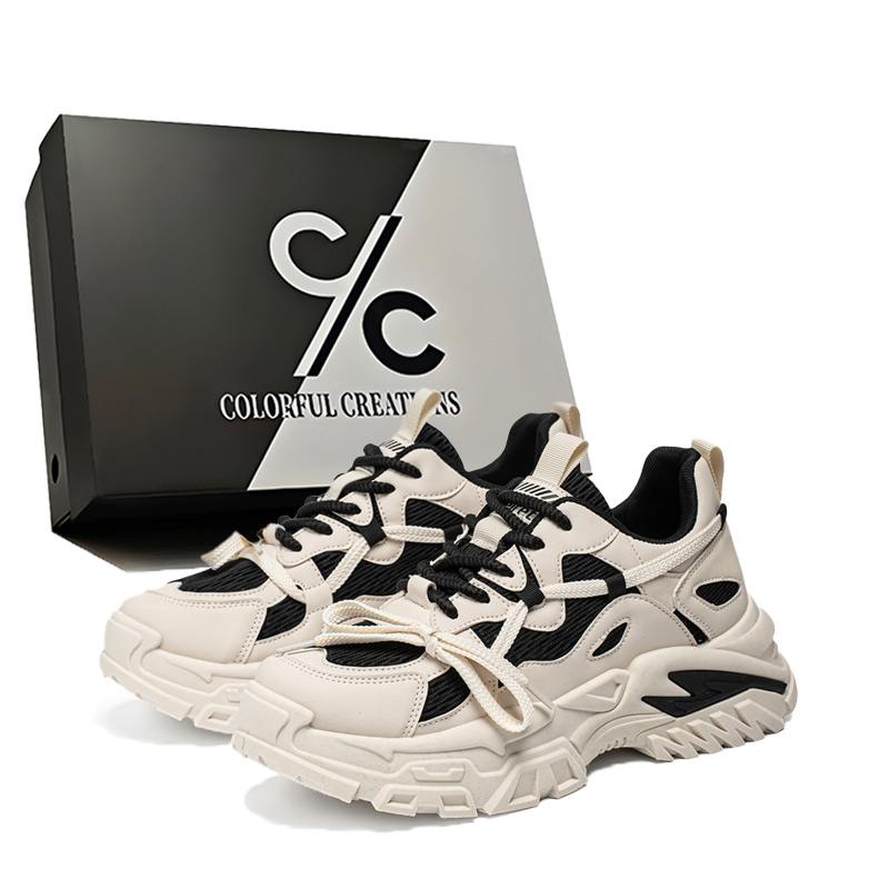 

Низкие массивные кроссовки мужские Colorful Creations, Beige Black
