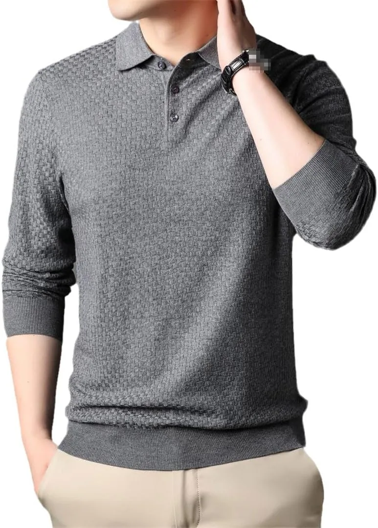 

Зимний мужской свитер с воротником-поло