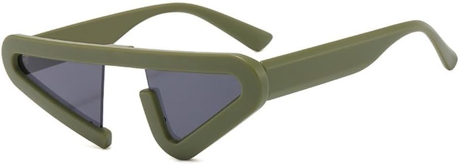 

Винтажные уникальные солнцезащитные очки «кошачий глаз» для женщин, модные полуободковые очки с градиентным переходом цвета, защита от УФ-излучения UV400, мужские треугольные солнцезащитные очки SKFGNX, Matte Green Grey