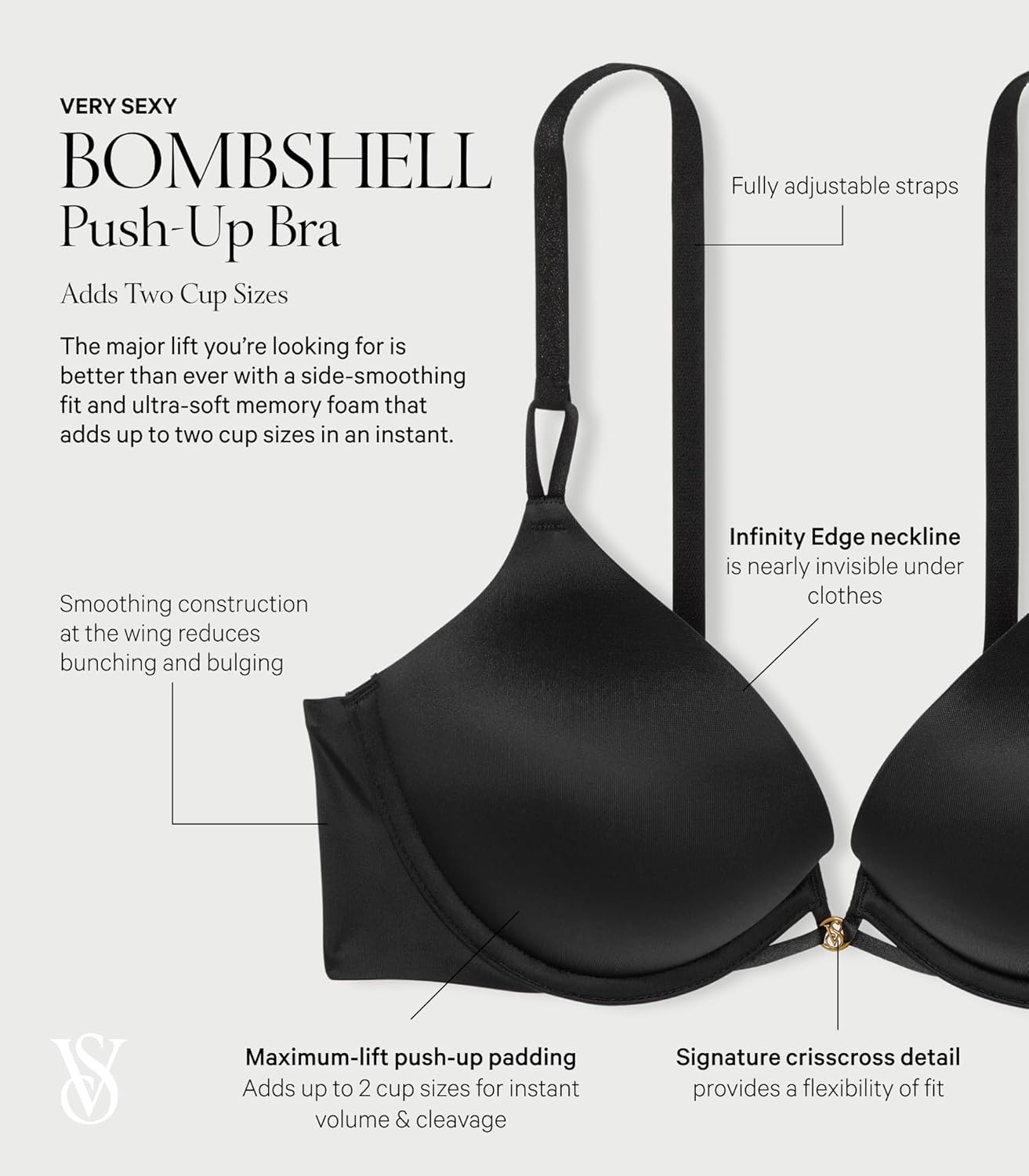 Бюстгальтер Victoria's Secret Very Sexy Bombshell Adds-2-Cups Push Up, марципан — фото 4