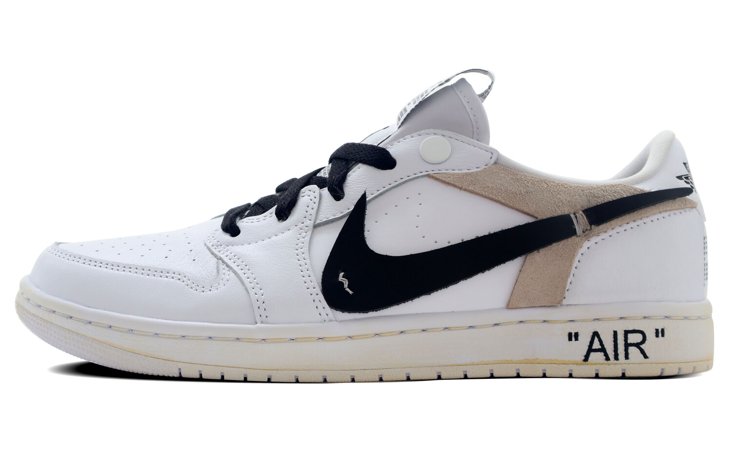 

Кроссовки Air Jordan 1 Vintage Basketball Shoes Women's Low-top Black, белый