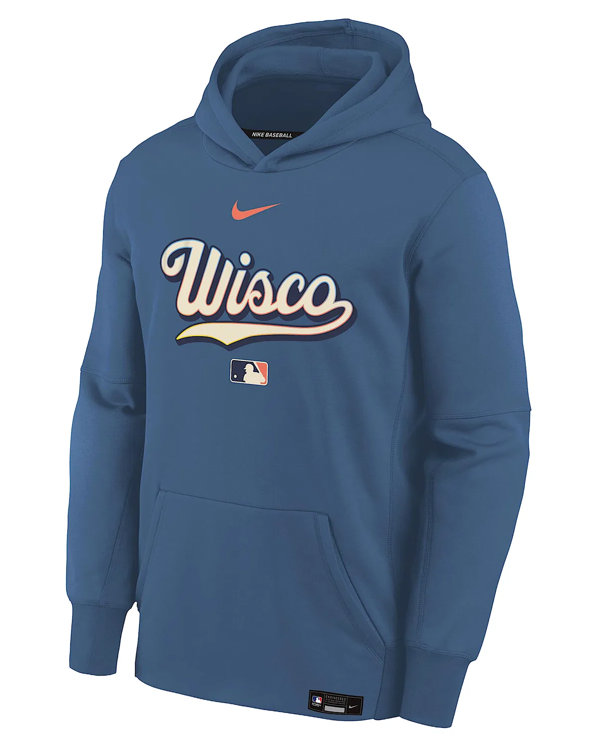 Детская Nike Therma-FIT MLB толстовка Milwaukee Brewers Authentic Collection City Connect, Navy